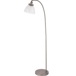 Hansen Brushed Silver and Glass Task Floor Lamp