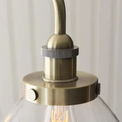 Hansen 3 Light Antique Brass & Glass Ceiling Pendant Bar