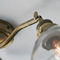 Hansen 3 Light Semi Flush Antique Brass Ceiling Light