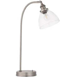 Hansen Brushed Silver and Glass Table Lamp