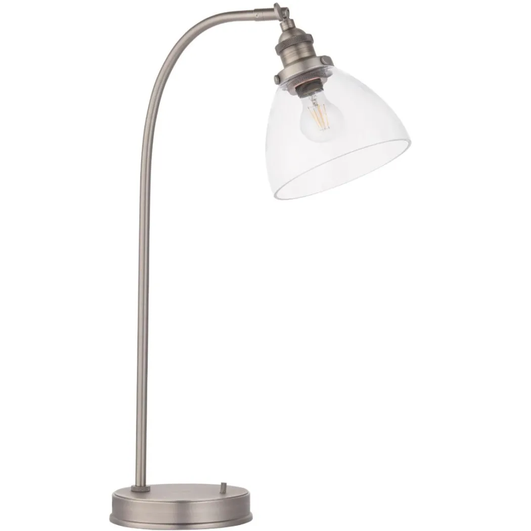 Hansen Brushed Silver and Glass Table Lamp