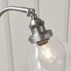 Hansen Brushed Silver and Glass Table Lamp