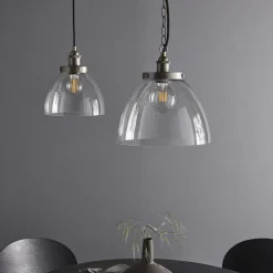 Hansen Brushed Silver Grand Pendant Ceiling Light