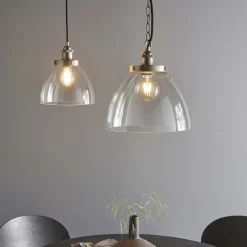 Hansen Brushed Silver Grand Pendant Ceiling Light