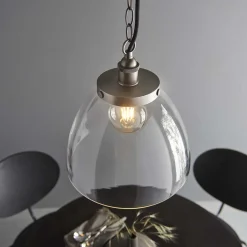 Hansen Brushed Silver Grand Pendant Ceiling Light