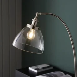 Hansen Polished Nickel & Glass Task Floor Lamp