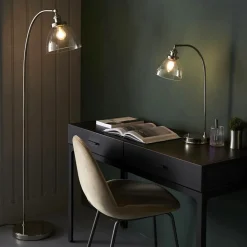 Hansen Polished Nickel & Glass Task Table Lamp