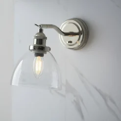 Hansen Polished Nickel & Glass Task Wall Light