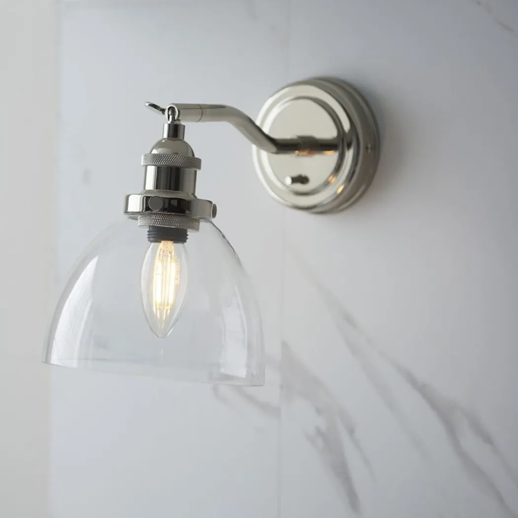 Hansen Polished Nickel & Glass Task Wall Light