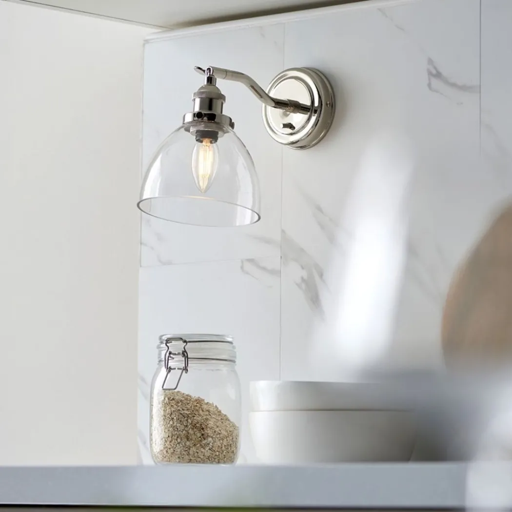 Hansen Polished Nickel & Glass Task Wall Light