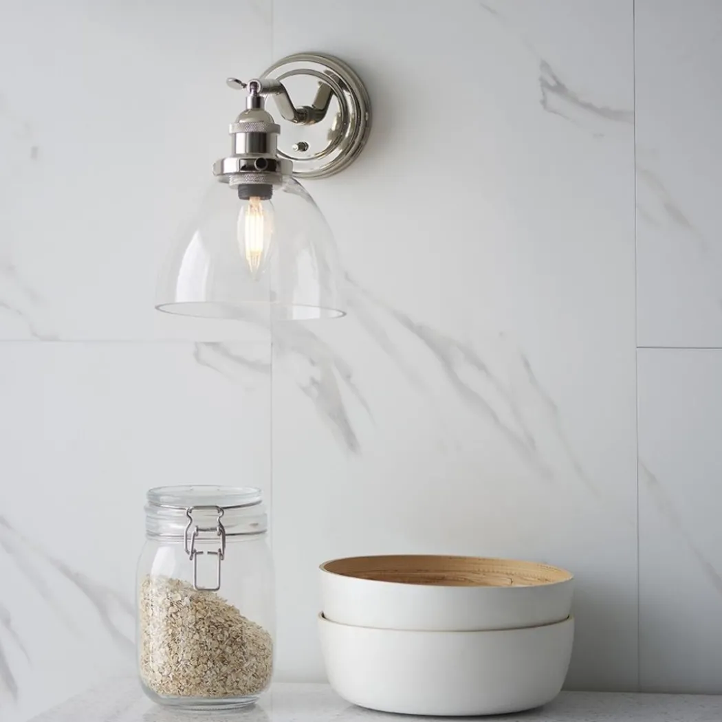 Hansen Polished Nickel & Glass Task Wall Light