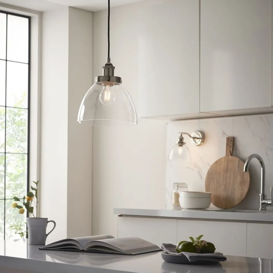 Hansen Polished Nickel & Glass Task Wall Light