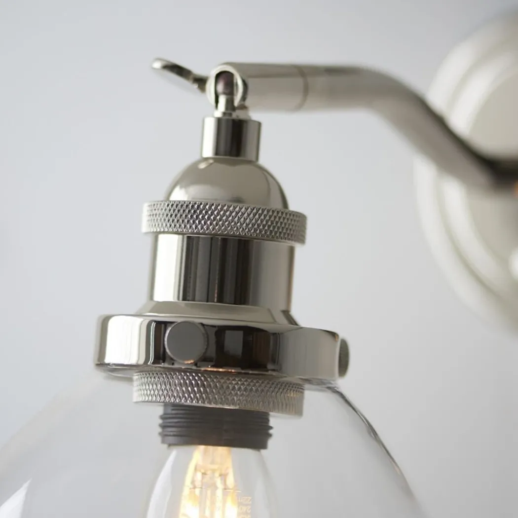 Hansen Polished Nickel & Glass Task Wall Light
