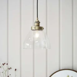 Hansen Small Pendant Ceiling Light Antique Brass