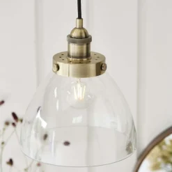 Hansen Small Pendant Ceiling Light Antique Brass