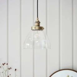 Hansen Small Pendant Ceiling Light Antique Brass