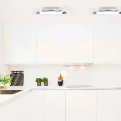 Harper 2 Light Chrome & Opal Glass LED Flush Ceiling Light Small