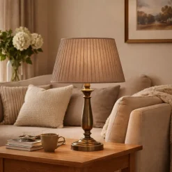 Harriet Pleated Drum Lamp Shade – 40cm Mink