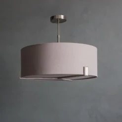 Hayfield 3 Light Satin Nickel & Grey Ceiling Pendant