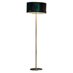 Hayfield Antique Brass & Green Velvet Floor Lamp