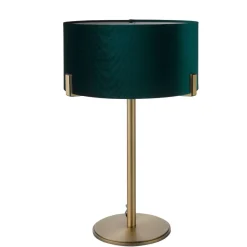 Hayfield Antique Brass & Green Velvet Table Lamp