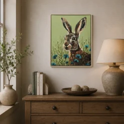 Hazel Hare 40x50cm Framed Canvas
