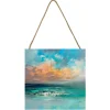 Hebridean Waters Small Wooden Hanging Block