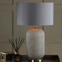 Helicon Grey Glass Table Lamp