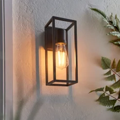 Herbert 1 Light Black IP44 Wall Light