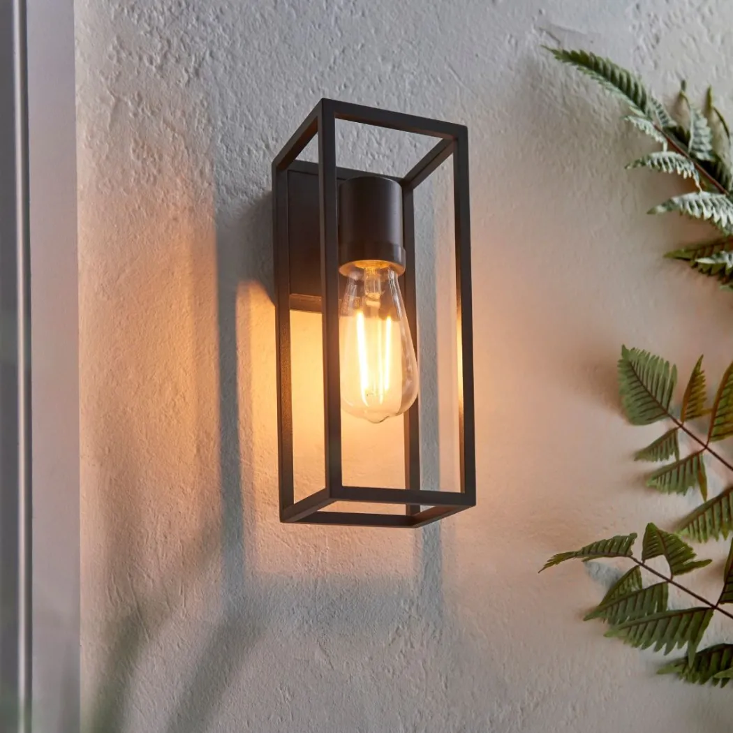 Herbert 1 Light Black IP44 Wall Light