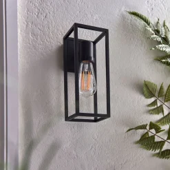 Herbert 1 Light Black IP44 Wall Light