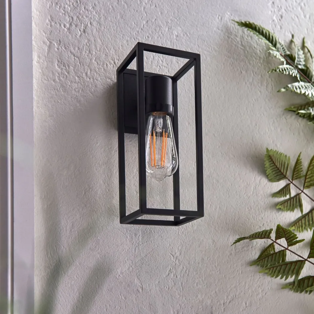 Herbert 1 Light Black IP44 Wall Light