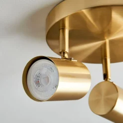 Hereford 3 Light Satin Gold Ceiling Spotlight