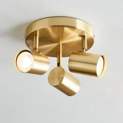 Hereford 3 Light Satin Gold Ceiling Spotlight