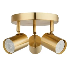Hereford 3 Light Satin Gold Ceiling Spotlight