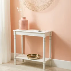 Heritage Putty Wood Console Table