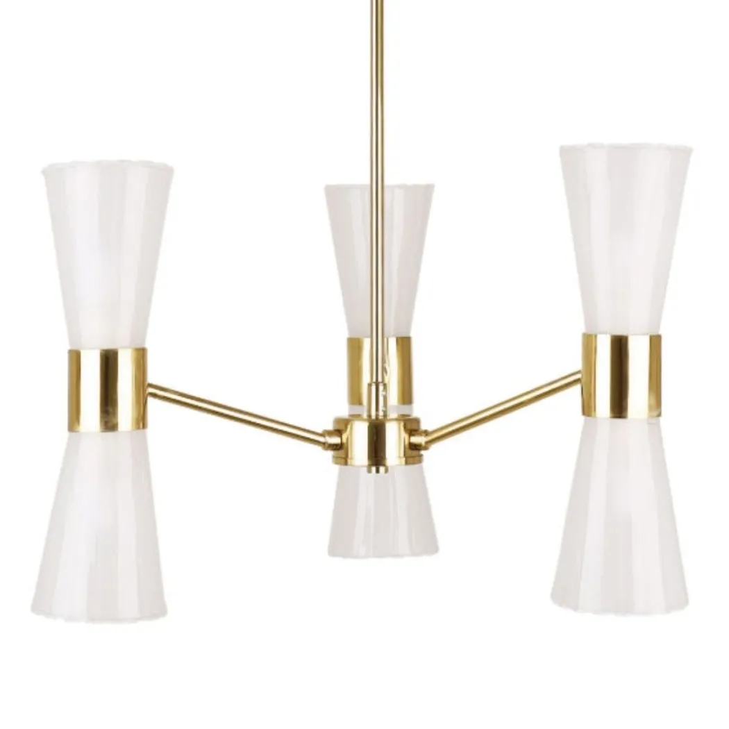HERRERA 6 LIGHT GOLD PENDANT CEILING LIGHT
