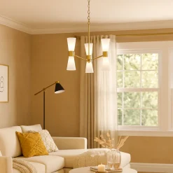 HERRERA 6 LIGHT GOLD PENDANT CEILING LIGHT