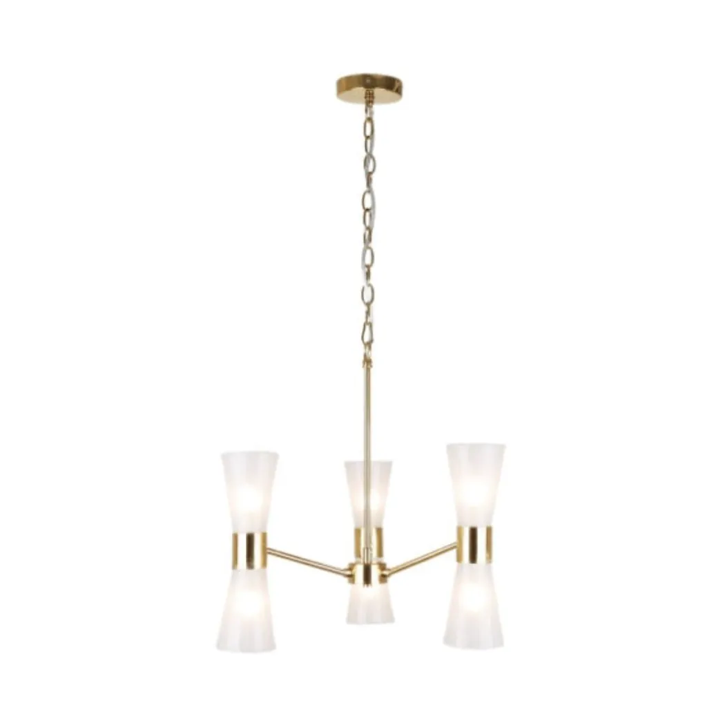 HERRERA 6 LIGHT GOLD PENDANT CEILING LIGHT