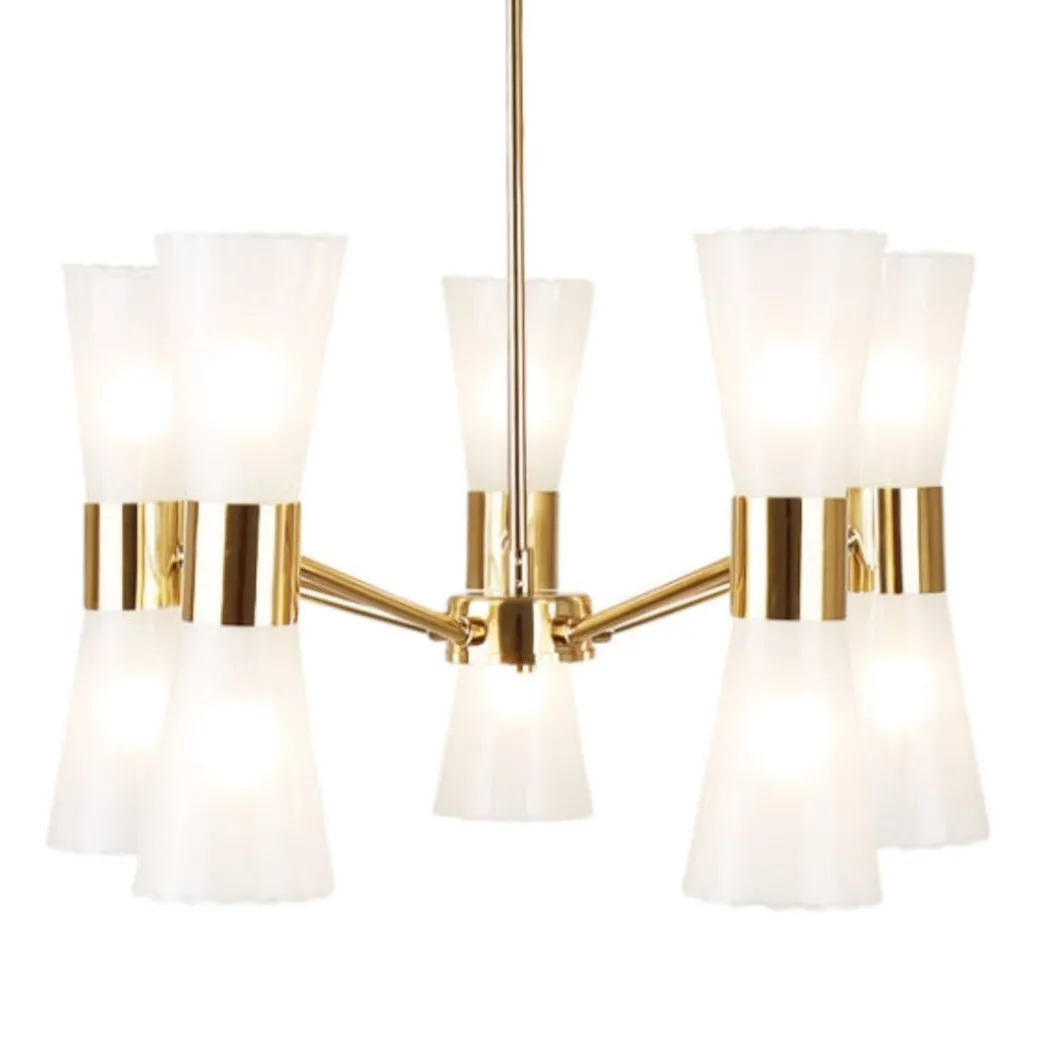 HERRERA 10 LIGHT GOLD PENDANT CEILING LIGHT