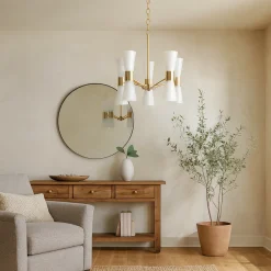 HERRERA 10 LIGHT GOLD PENDANT CEILING LIGHT