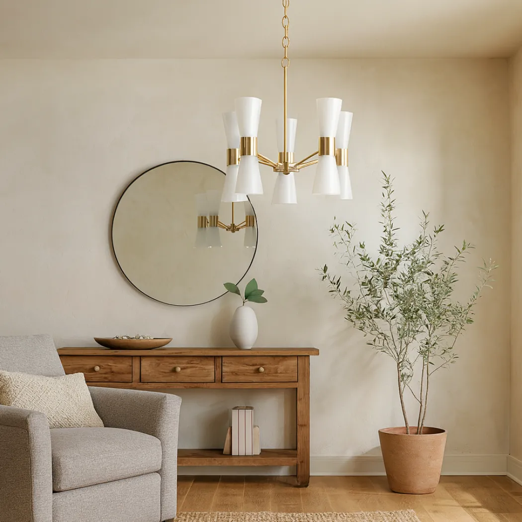 HERRERA 10 LIGHT GOLD PENDANT CEILING LIGHT