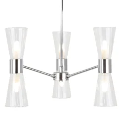 HERRERA 6 LIGHT POLISHED CHROME PENDANT CEILING LIGHT