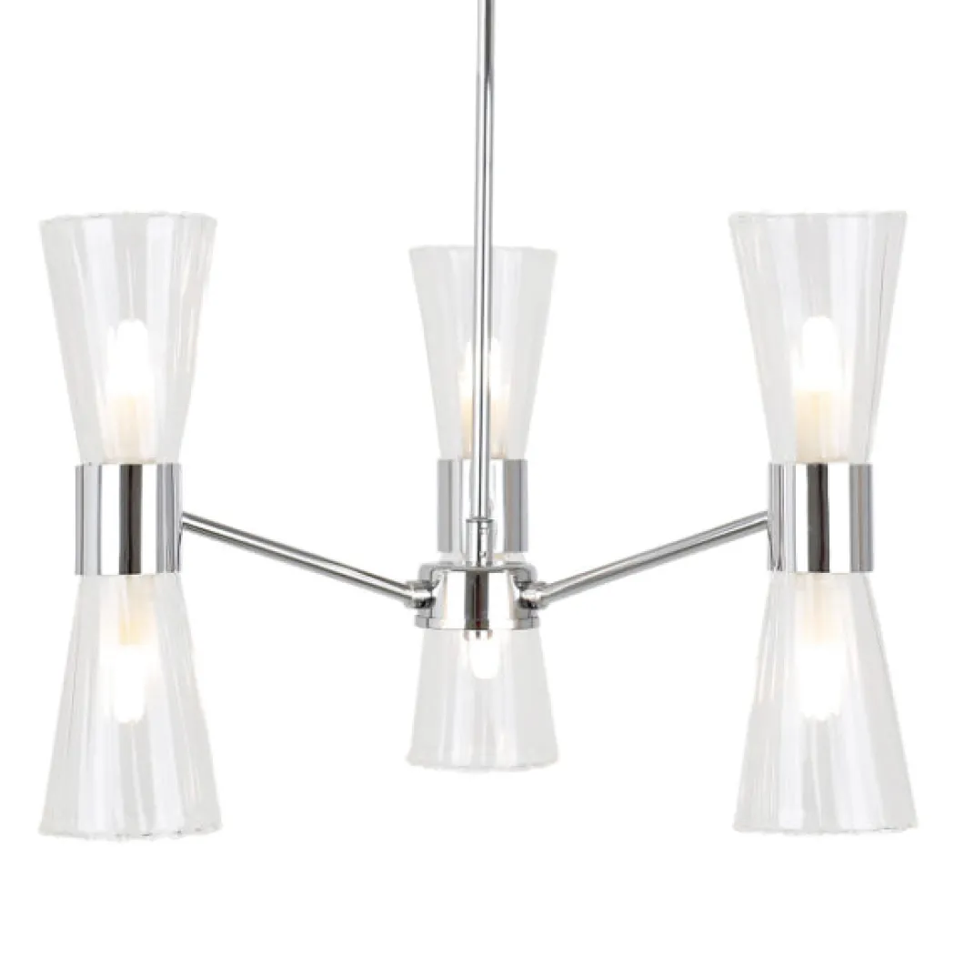 HERRERA 6 LIGHT POLISHED CHROME PENDANT CEILING LIGHT