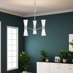 HERRERA 6 LIGHT POLISHED CHROME PENDANT CEILING LIGHT