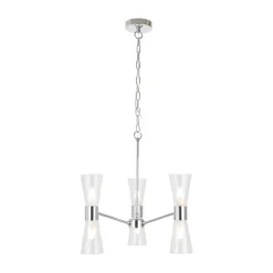 HERRERA 6 LIGHT POLISHED CHROME PENDANT CEILING LIGHT