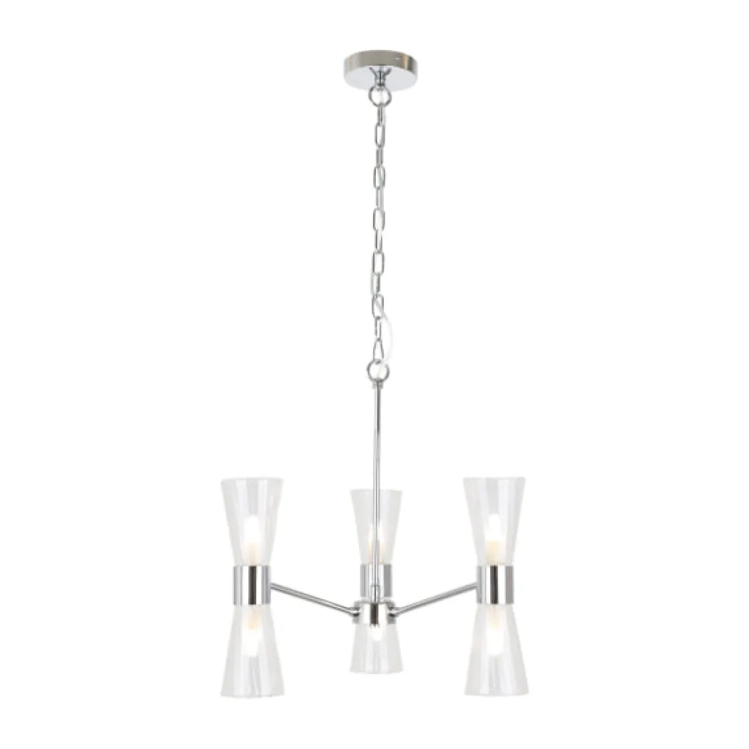 HERRERA 6 LIGHT POLISHED CHROME PENDANT CEILING LIGHT