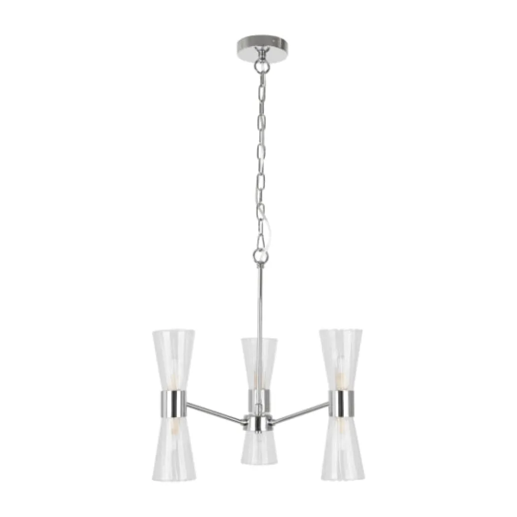 HERRERA 6 LIGHT POLISHED CHROME PENDANT CEILING LIGHT