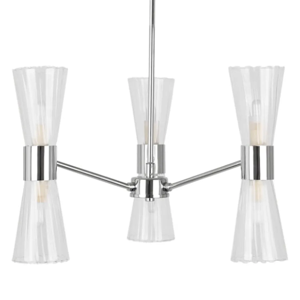 HERRERA 6 LIGHT POLISHED CHROME PENDANT CEILING LIGHT