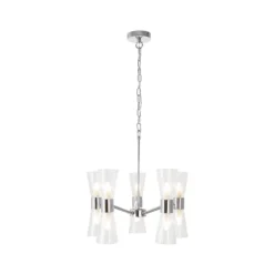 HERRERA 10 LIGHT POLISHED CHROME PENDANT CEILING LIGHT
